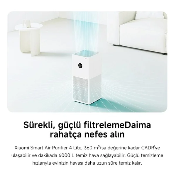 Xiaomi Mi Air Purifier 4 Lite Akıllı Hava Temizleyici - Görsel 3