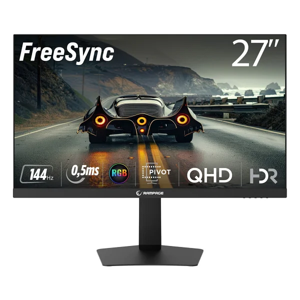 Rampage Miracle Mc27f144q 27" 0.5 Ms 2k Pivot Ips 144 Hz Oyuncu Monitörü - Görsel 2