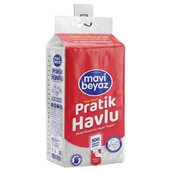 Mavi Beyaz 3 Adet Mavi Beyaz Pratik Havlu 500 Yaprak - Görsel 4