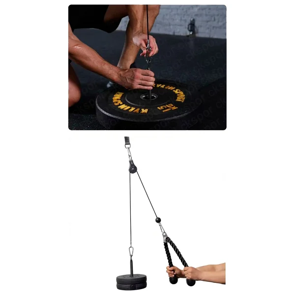 Slipt Ev Tipi Tek Makara Fitness Seti Lat Pulldown Sırt Çekiş Triceps Biceps Egzersiz Çalışma Istasyonu - Görsel 4