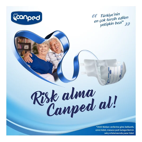 Canped Tekstil Yüzeyli Belbantlı Ekstra Büyük Boy XL 30'lu 4 Adet Hasta Bezi - Görsel 3