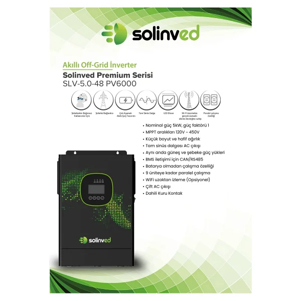 Solinved Gordion 5 Kw Mppt 48 V Off-Grid Monofaze Akıllı Inverter - Görsel 2