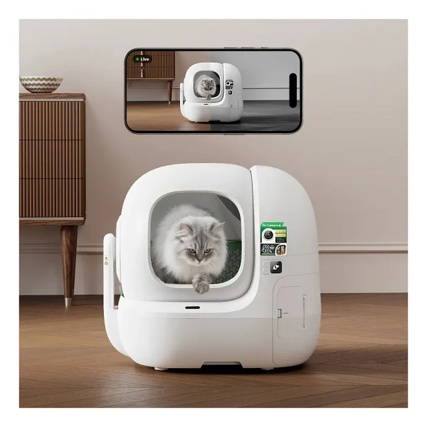 Petkit Purobot Max Pro 2 Akıllı Kedi Tuvaleti (Petkit Türkiye Garantili) - Beyaz - Görsel 2