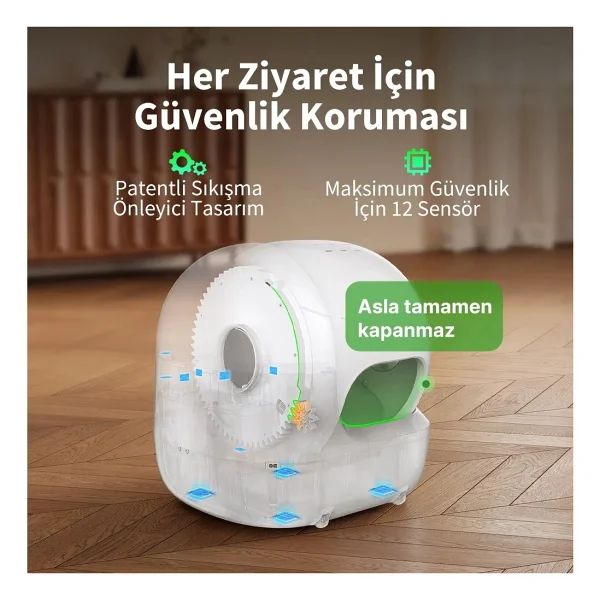 Petkit Purobot Max Pro 2 Akıllı Kedi Tuvaleti (Petkit Türkiye Garantili) - Beyaz - Görsel 4