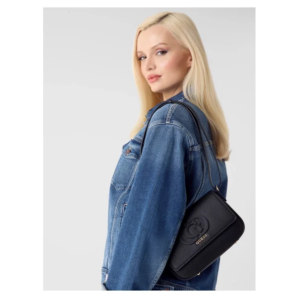 Guess Isola Dönüştürülebilir Kapaklı Çapraz Askılı Kadın Siyah Omuz Çantası Hwbg9905210-Bla - Görsel 2
