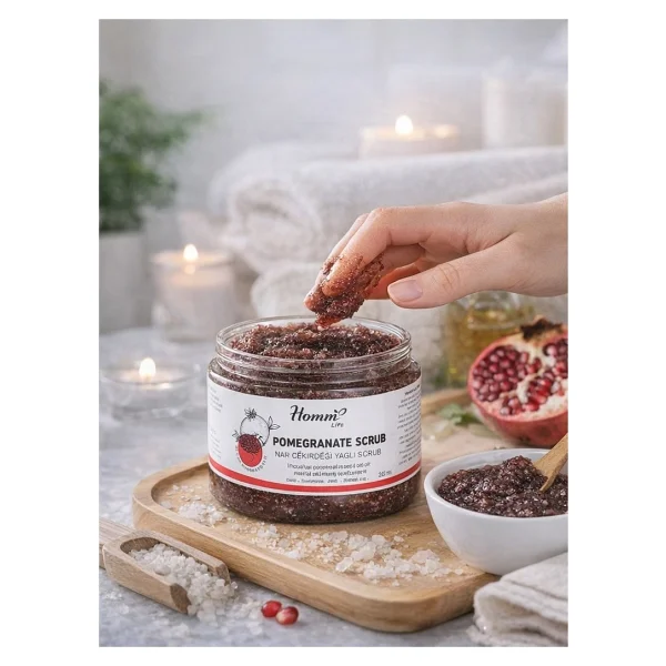Homm Life Nar Çekirdeği Yağlı Hibiskus Tanecikli Scrub 250 Ml Peeling - Görsel 3