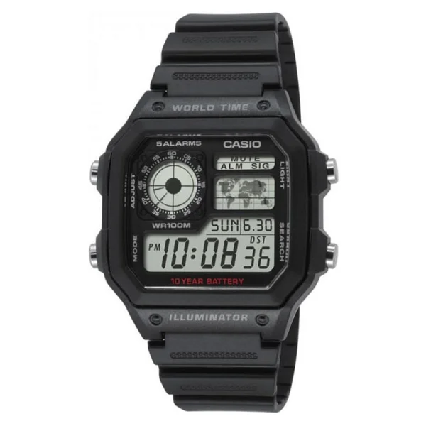 Casio Standart Ae-1200wh-1avdf Antrasit Silikon Kordon Erkek Kol Saati - Görsel 3