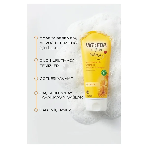 Weleda 200 Ml Saç Ve Vücut Şampuanı Calendula Göz Yakmayan Formül İle Dermatolojik Test Edilmiş - Görsel 3
