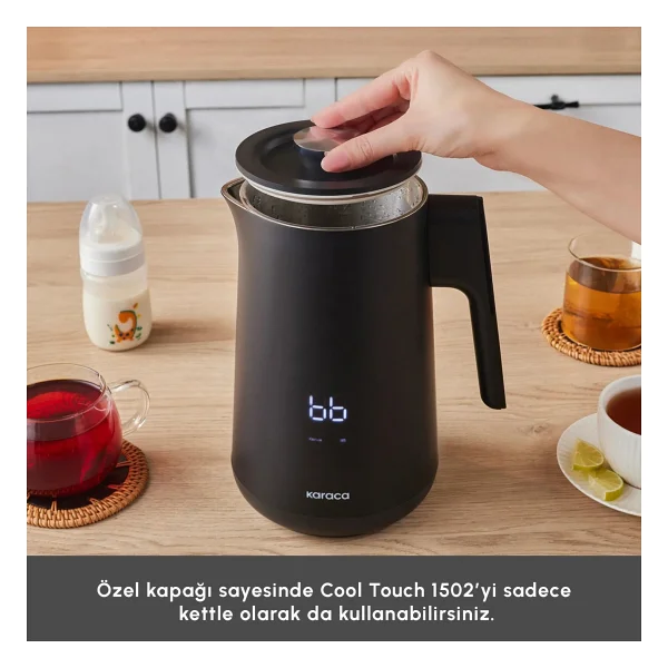 Karaca Cool Touch 1502 1500 W Cam Demlikli Black Çay Makinesi - Görsel 6