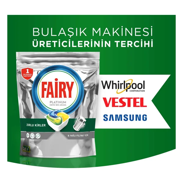 Fairy Platinum Plus Bulaşık Makinesi Tableti 50'li - Görsel 10