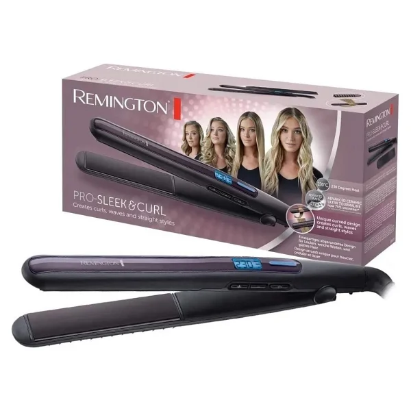 Remington S6505 PRO-Sleek & Curl Seramik Saç Düzleştirici 150-230°C Isı Ayarı ile Hızlı Isınma - Mor - Görsel 9