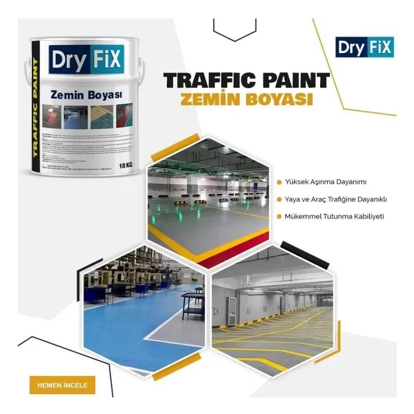 Dryfix Traffic Paint 5 Kg Zemin Boyası - Görsel 6