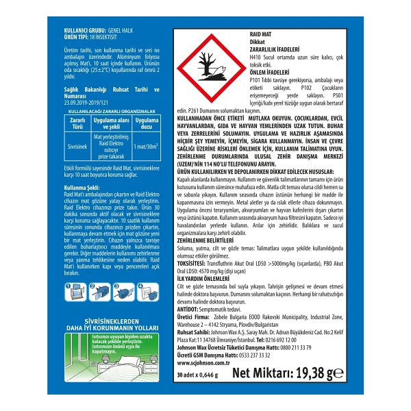 Raid Elektro Mat Kokusuz Tablet 30'lu - Görsel 2