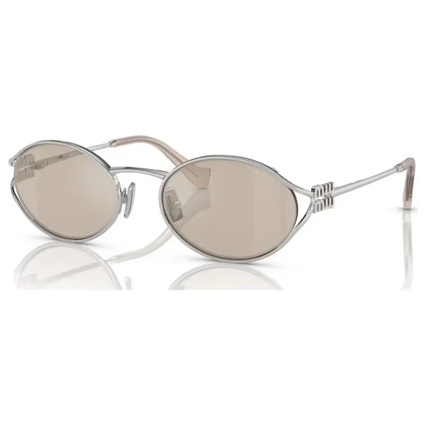 Miu Miu Logo 52ys 1bc10f Silver-Gold Kadın Güneş Gözlüğü - Görsel 2