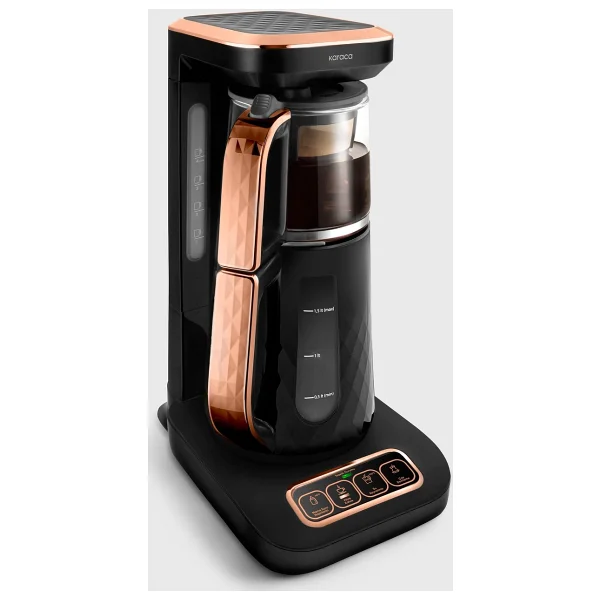 Karaca Çaysever Robotea Pro Quartz 4in1 2500 W Black Copper Konuşan Cam Demlikli Çay Makinesi - Görsel 3