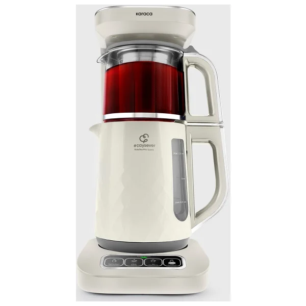 Karaca Çaysever Robotea Pro Quartz 4 In 1 Creamy Çay Makinesi 0,8 L Cam Demlik Ve 1,5 L Su Haznesi - Bej - Görsel 7