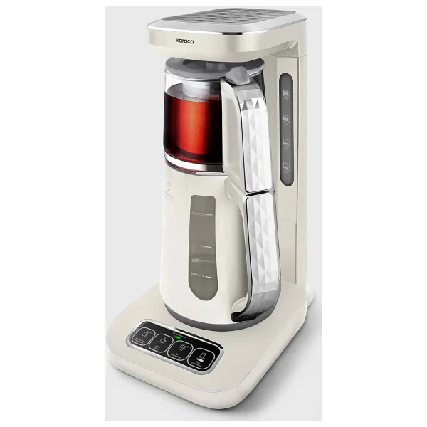 Karaca Çaysever Robotea Pro Quartz 4 In 1 Creamy Çay Makinesi 0,8 L Cam Demlik Ve 1,5 L Su Haznesi - Bej - Görsel 2