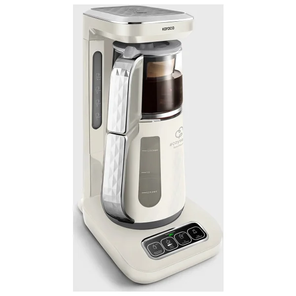 Karaca Çaysever Robotea Pro Quartz 4 In 1 Creamy Çay Makinesi 0,8 L Cam Demlik Ve 1,5 L Su Haznesi - Bej - Görsel 3