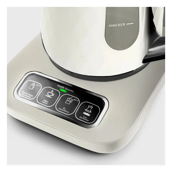 Karaca Çaysever Robotea Pro Quartz 4 In 1 Creamy Çay Makinesi 0,8 L Cam Demlik Ve 1,5 L Su Haznesi - Bej - Görsel 6