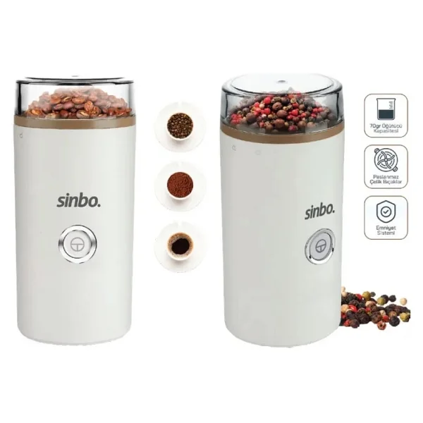 Sinbo Scm-2980 Elektrikli Kahve Ve Baharat Öğütücü Paslanmaz Çelik Malzeme İle Gri Renk - Görsel 5