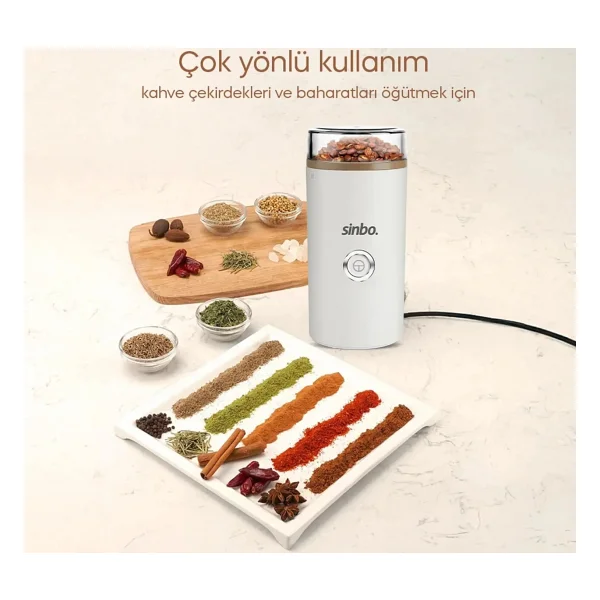 Sinbo Scm-2980 Elektrikli Kahve Ve Baharat Öğütücü Paslanmaz Çelik Malzeme İle Gri Renk - Görsel 7