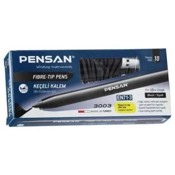 Pensan 3003 10'lu Siyah Keçeli Kalem - Görsel 7