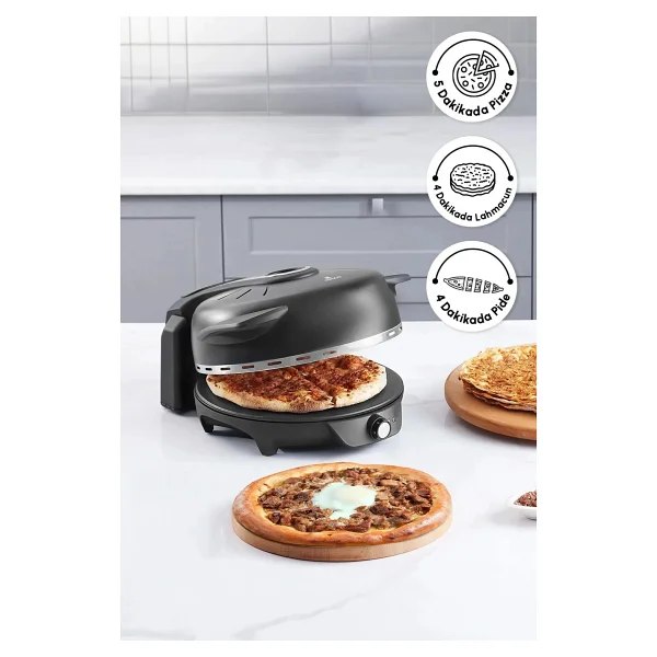 Karaca Gastro Biodiamond Matte Black 10in1 Lahmacun Ve Pizza Makinesi - Görsel 2