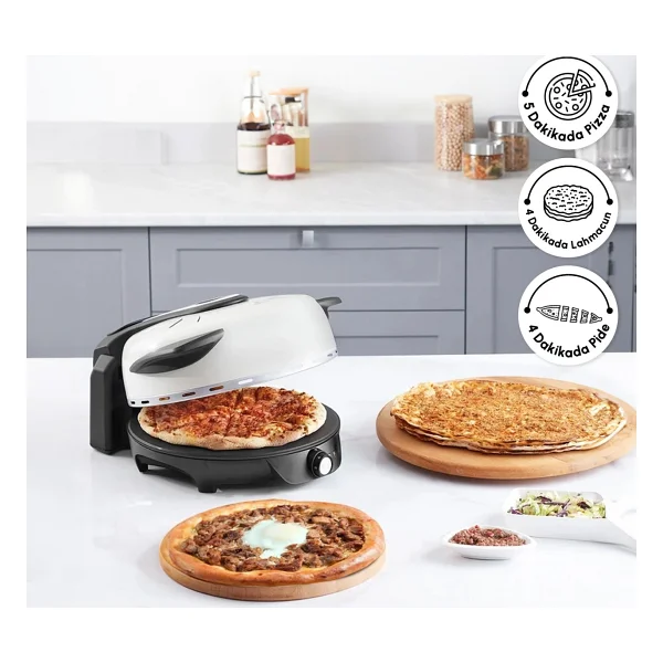 Karaca Gastro Biodiamond Matte Black 10in1 Lahmacun Ve Pizza Makinesi - Görsel 7