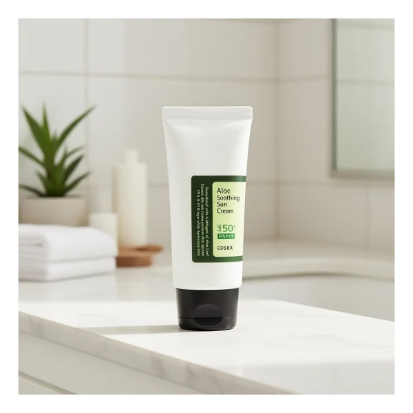 Cosrx Aloe Soothing Sun Cream SPF50 PA+++ Aloe Vera Ekstreli Yatıştırıcı Güneş Kremi Hassas Ciltler İçin - Görsel 5