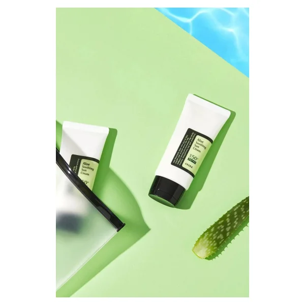 Cosrx Aloe Soothing Sun Cream SPF50 PA+++ Aloe Vera Ekstreli Yatıştırıcı Güneş Kremi Hassas Ciltler İçin - Görsel 9