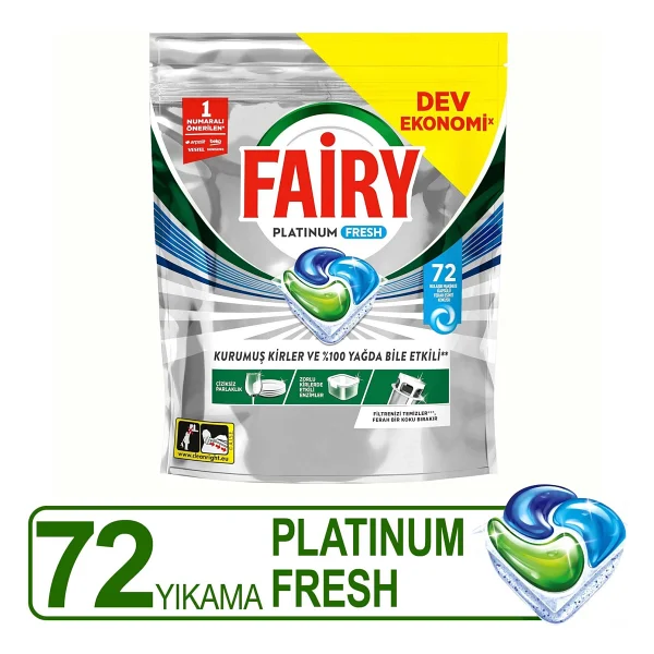 Fairy Platinum Fresh Bulaşık Makinesi Tableti 72'li - Görsel 9