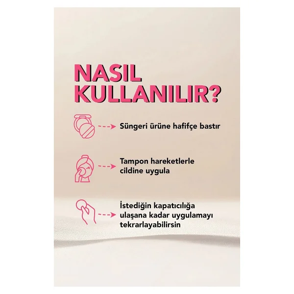 Flormar K-Spirit Cover Up Yüksek Kapatıcı Uzun Süre Kalıcı Doğal Bitişli Cushion Fondöten - 006 Oat - Bej - Görsel 6
