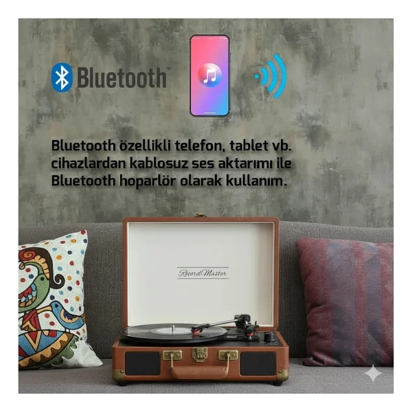 Record Master St14012 Kahverengi Çantalı Retro Pikap - Görsel 3
