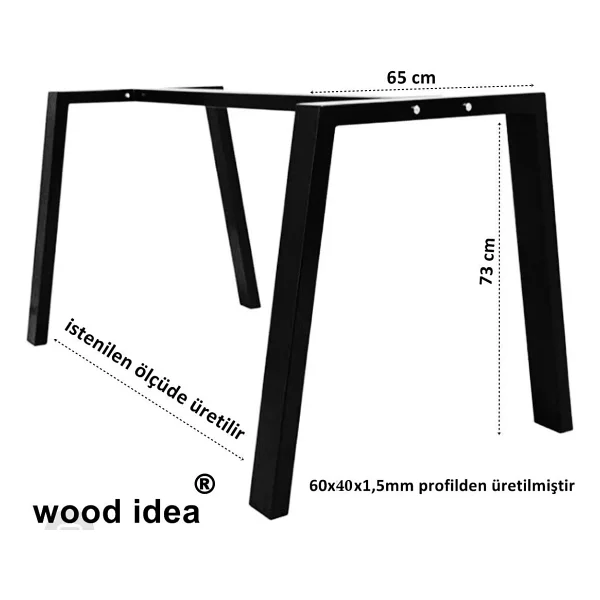 Wood İdea Yemek Masası Metal Ayak Salon Cafe Ofis Mutfak Metal Masa Ayağı - Görsel 4