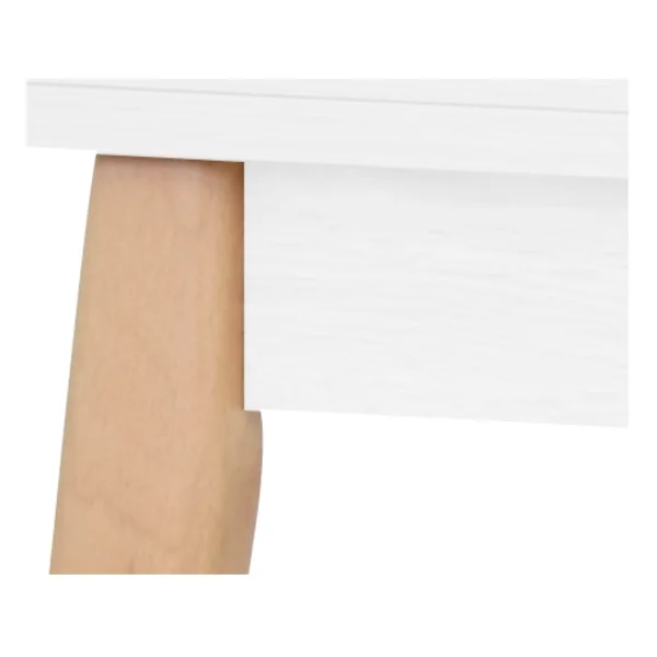 Vilinze Avanos Ahşap Katlanır Kanatlı Mdf Mutfak Masası - 70x70+70 (70x140) Cm - Naturel - Beyaz - Görsel 4