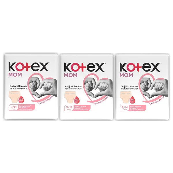 Kotex Mom Küçük/Orta S/M 8'li 3 Adet Lohusa Külodu - Görsel 2