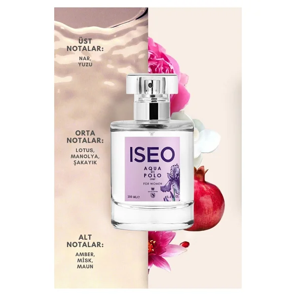 Aqua Di Polo 1987 Iseo EDP Kadın Parfüm 100 ml Meyveli, Çiçeksi Nar, Lotus, Manolya, Şakayık, Amber, Misk - Görsel 5