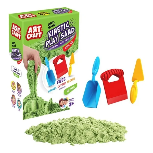Art Craft Aksesuarlı Yeşil Kinetik Oyun Kumu 1000 Gr 03692 - Görsel 8