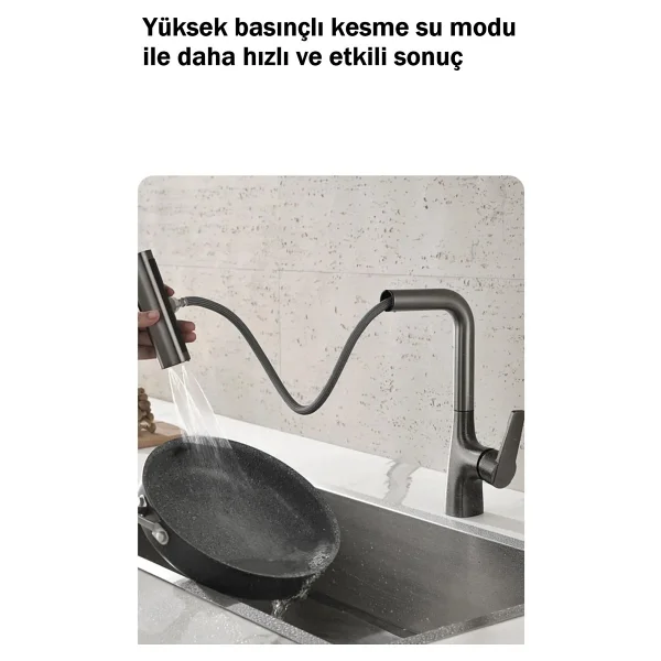 Fleko Lora Plus Antrasit Spiralli Mutfak Bataryası - Görsel 3