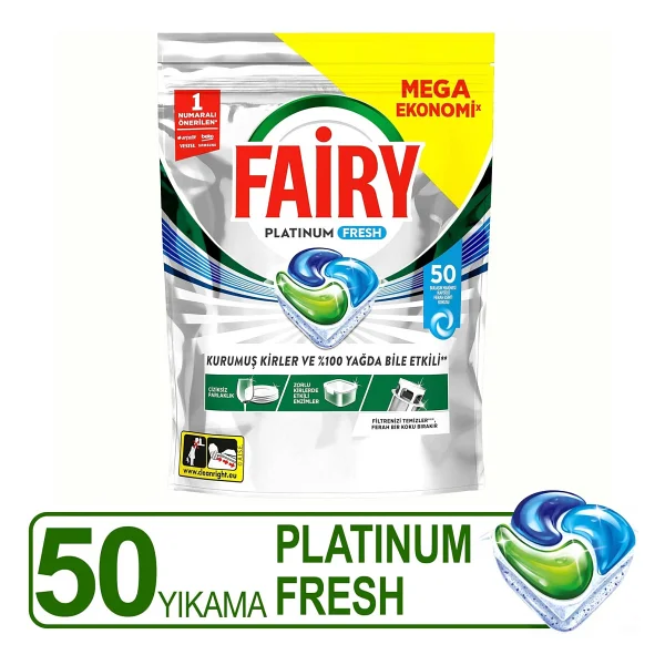 Fairy Platinum Fresh Bulaşık Makinesi Tableti 50'li - Görsel 6