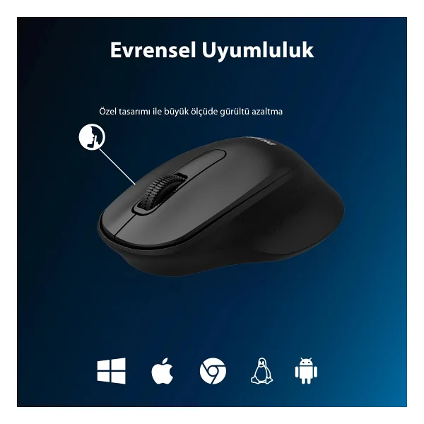 Philips Spk7448b Siyah Sessiz Optik Kablosuz Mouse - Görsel 3