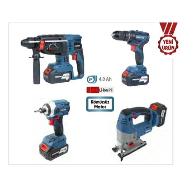 Proter Pst 1914 Quatro Pst 945 HD + Pst 924 Bl + Pst 974 T + Pst 984sd Üç Akülü 4 Ah Kombo Set - Görsel 2