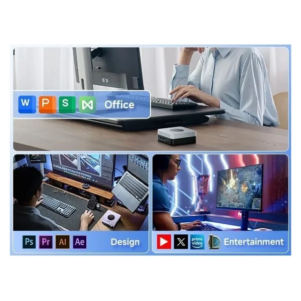 Chuwi Larkbox X Intel I3 1220p Işlemci, 8gb DDR5 RAM, 256gb Nvme SSD, Wi-Fi+BT, 2x Ethernet, Hdmı,Dp, 4x USB-A, Type-C, Wın11 Mini PC - Windows 11 Home - Görsel 9
