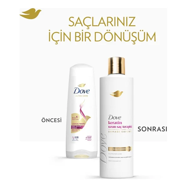 Dove Keratin Uzun Saç Terapisi 350 Ml Saç Kremi - Görsel 5