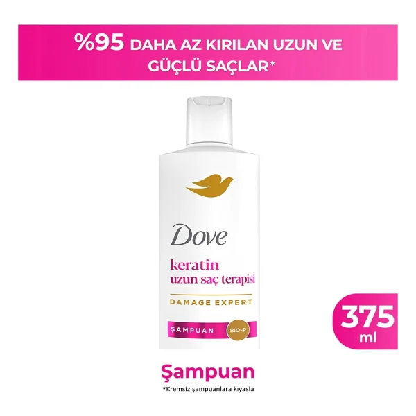 Dove Keratin Uzun Saç Terapisi 375 Ml Şampuan - Görsel 7