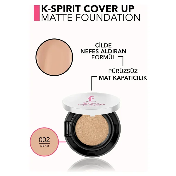 Flormar K-Spirit Cover Up Yarı Mat Bitişli 15 Gr Cushion Fondöten - Görsel 8