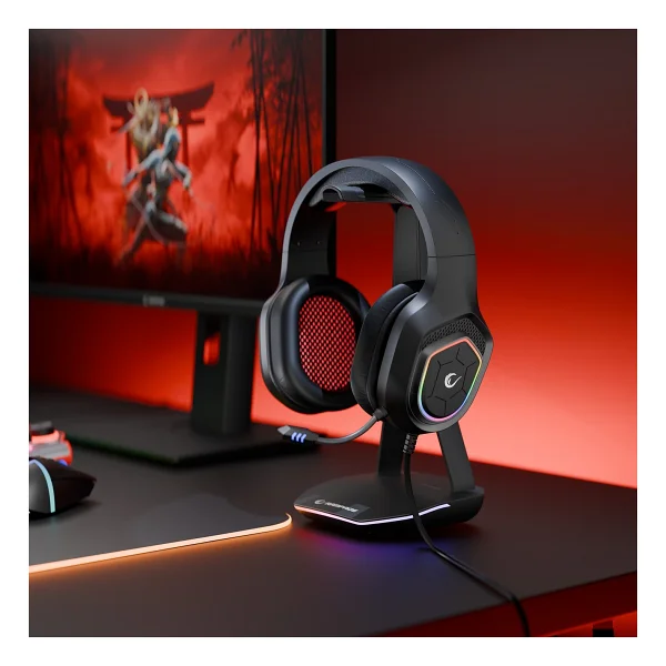 Rampage Vector Rm-K90 Siyah RGB USB Kablolu Kulak Üstü Oyuncu Kulaklığı - Görsel 2