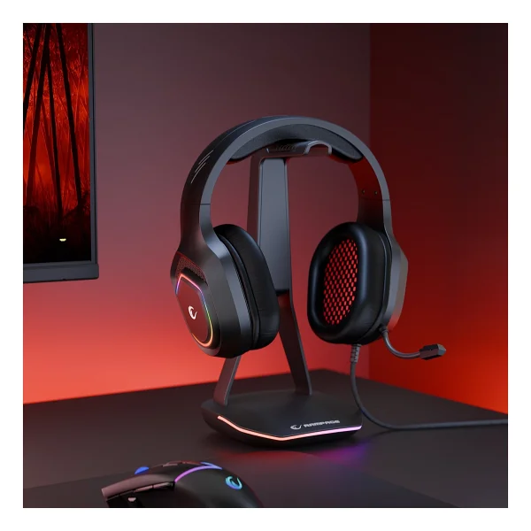 Rampage Vector Rm-K90 Siyah RGB USB Kablolu Kulak Üstü Oyuncu Kulaklığı - Görsel 3