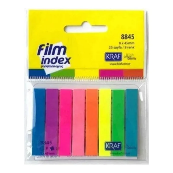 Kraf Fılm Yapışkanlı Ayraç Index 8x45mm. 25 Sayfa 8 Renk - 8845 - Görsel 4