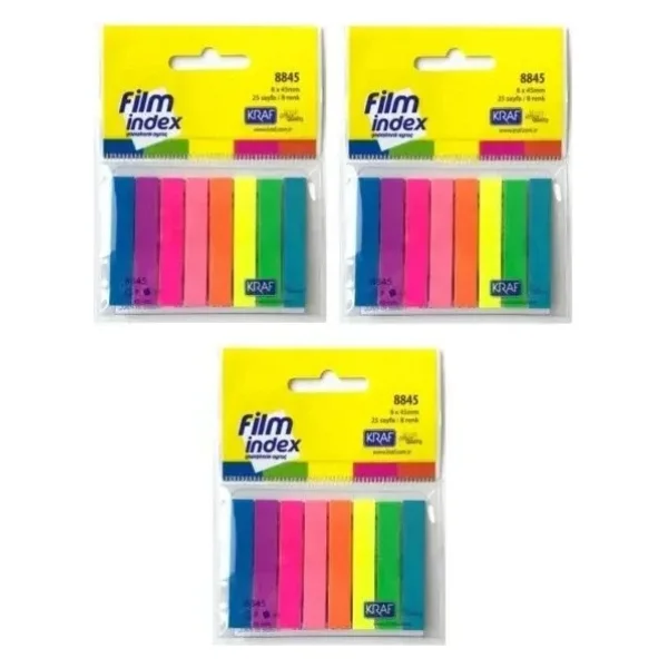 Kraf Fılm Yapışkanlı Ayraç Index 8x45mm. 25 Sayfa 8 Renk - 8845 - Görsel 5